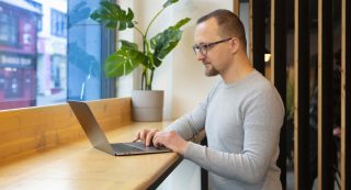 Frakli tech-worker remote working in Flipside Sligo