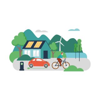 Sustainble power illustration