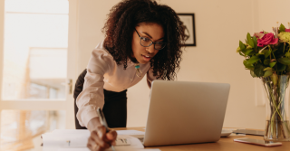 Woman working from home