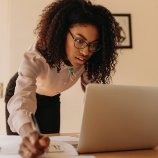 Woman working from home
