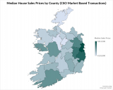 Median House Price Sales Prices by County (CSO Market Based Transactions)