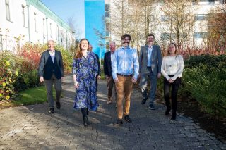 Tomás Ó Síocháin, CEO of the Western Development Commission, Liz McGloughlin-CEO Tympany Medical, Páraic Curtis-Non-Executive Director Tympany Medical, Kevin Marmion-Ascentifi, Rory OCallaghan-CTO Tympany Medical, Barry Russell-Chairperson Tympany Medical and Helen Ryan-Atlantic Bridge