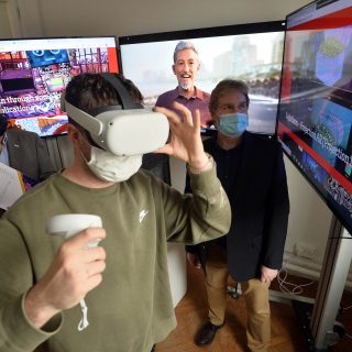 Alan Esslemont Director General, TG4, Colin O Reilly Mountmellick Co Laois, Artist in Residence of the Teca Collective GMIT Creative Arts Faculty and Dr Paddy Tobin CREW Board Member, Head of School Design and Creative Arts GMIT.