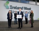 There’s no place like home launch: Maeve Bleahene (Peroptyx, Castlebar), David Kenny (VP Overstock.com, Sligo), Tomás Ó Síocháin (CEO of the Western Development Commission), Joe Gilmore (CEO, Ireland West Airport, Knock), Ruth Storan (Partnerships Development Manager, Connacht Rugby)