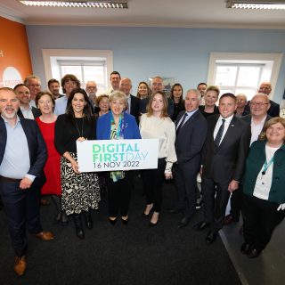 Minister Heather Humphreys TD and members of the Connected Hubs network