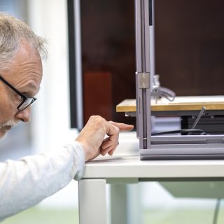 Man working in FabLab Manorhamilton