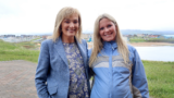 Mary Kennedy TV Presenter with Caroline Harvey who moved from Dublin to to Bundoran