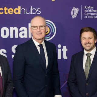 Stephen Carolan, Minister Simon Coveney, Allan Mulrooney CEO WDC