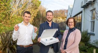 Co-founders Dr Andrew Cameron, CEO and Dr Darren Burke, CTO, Feeltect with Geraldine McLoughlin, Investment Executive, WDC