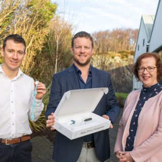 Co-founders Dr Andrew Cameron, CEO and Dr Darren Burke, CTO, Feeltect with Geraldine McLoughlin, Investment Executive, WDC