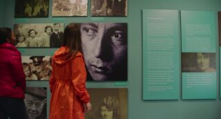 Two people take in the exhibits on a tour of John McGahern Barracks in Roscommon. Image Courtesy Failte Ireland