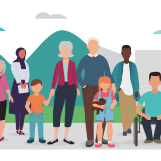 25 years of change in the Western Region: Education – Attainment, Provision and Student/Graduate Retention. Image shows diverse people and ages