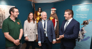 Daniel Curley, Manager of Rathcroghan Visitor Centre; Imelda McCarron, EU Project Development Executive with the Western Development Commission; Cllr Liam Callaghan; and Allan Mulrooney, CEO of the WDC