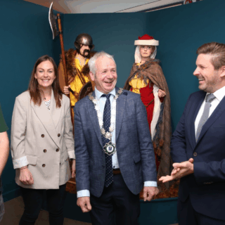 Daniel Curley, Manager of Rathcroghan Visitor Centre; Imelda McCarron, EU Project Development Executive with the Western Development Commission; Cllr Liam Callaghan; and Allan Mulrooney, CEO of the WDC